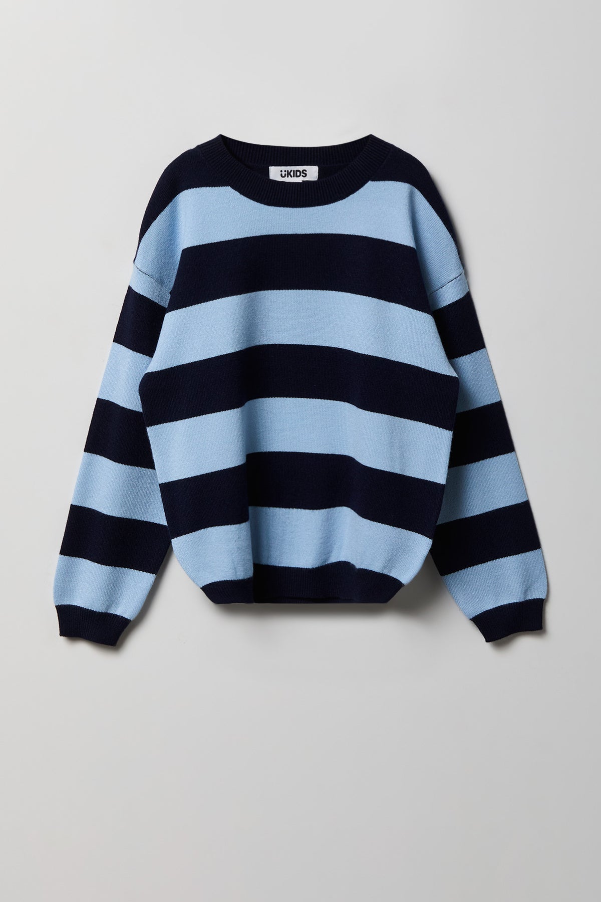Girls Striped Sweater - Light Blue