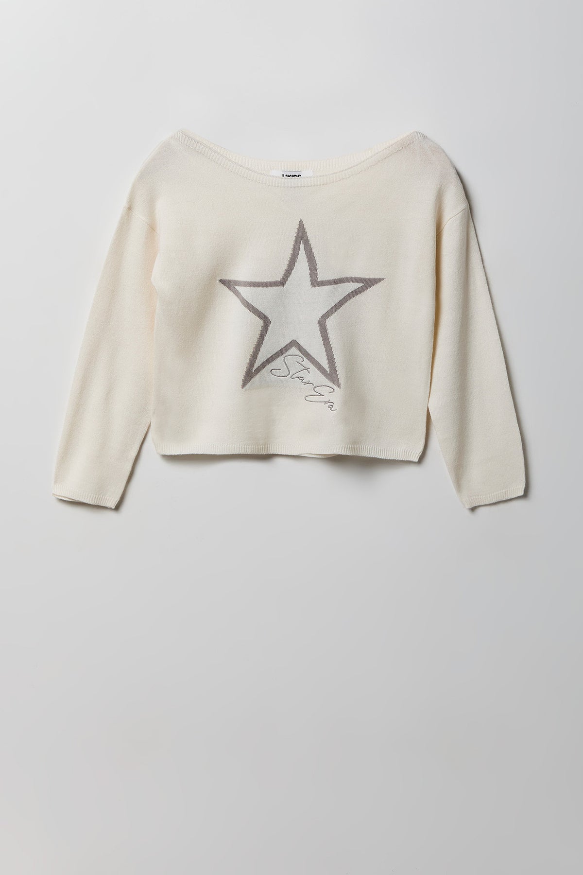 Girls Jacquard Knit Sweater - Ivory