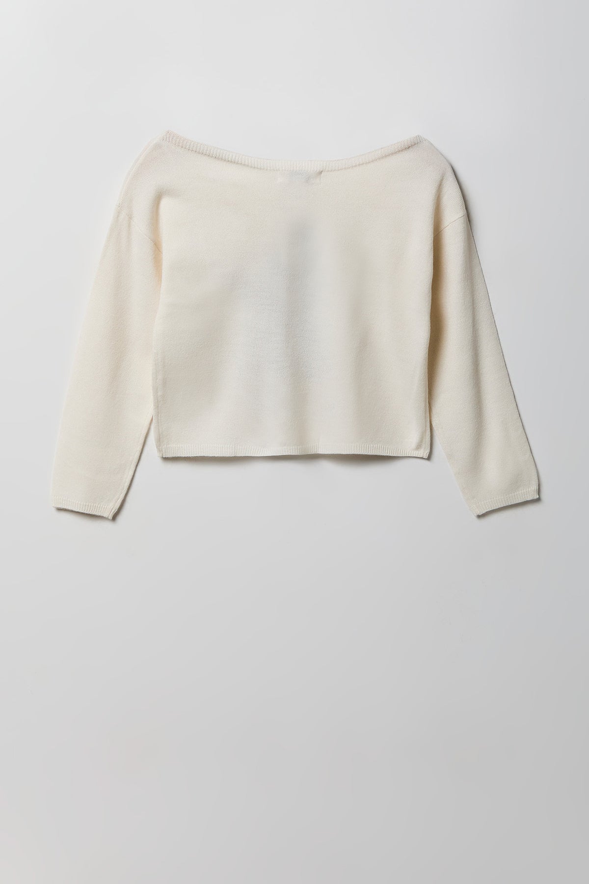 Alt View 2. Girls Jacquard Knit Sweater - Ivory