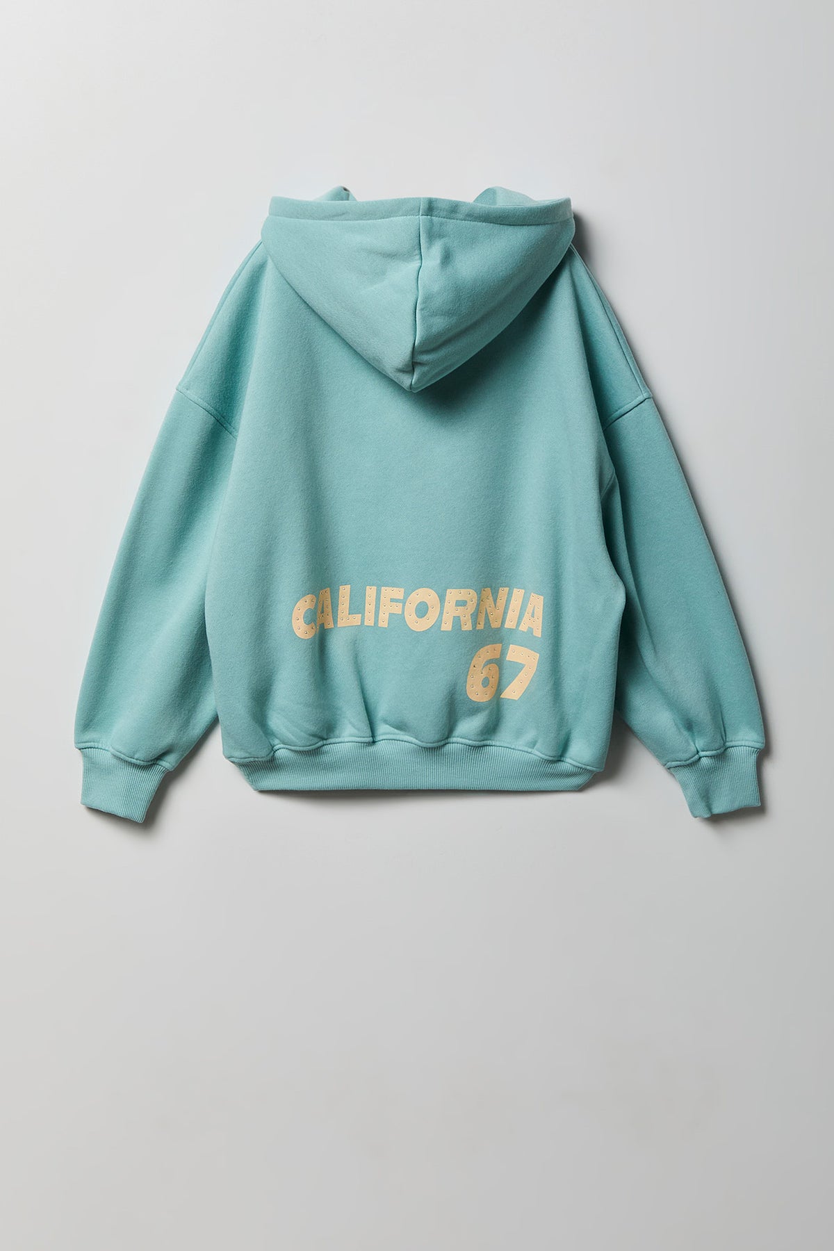 Girls Graphic Boxy Fleece Hoodie - Aqua