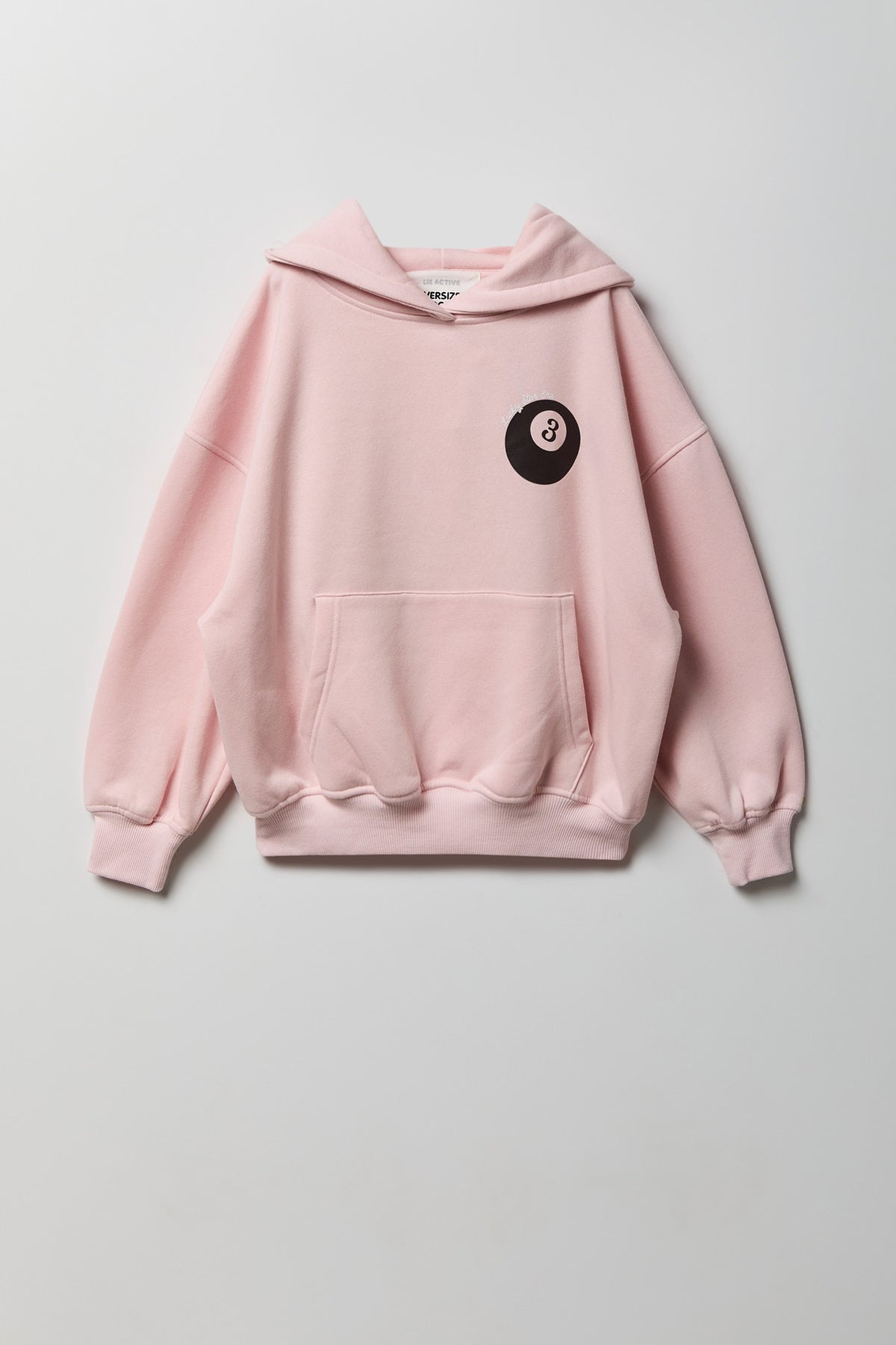 Alt View 2. Girls Graphic Boxy Fleece Hoodie - Light Pink