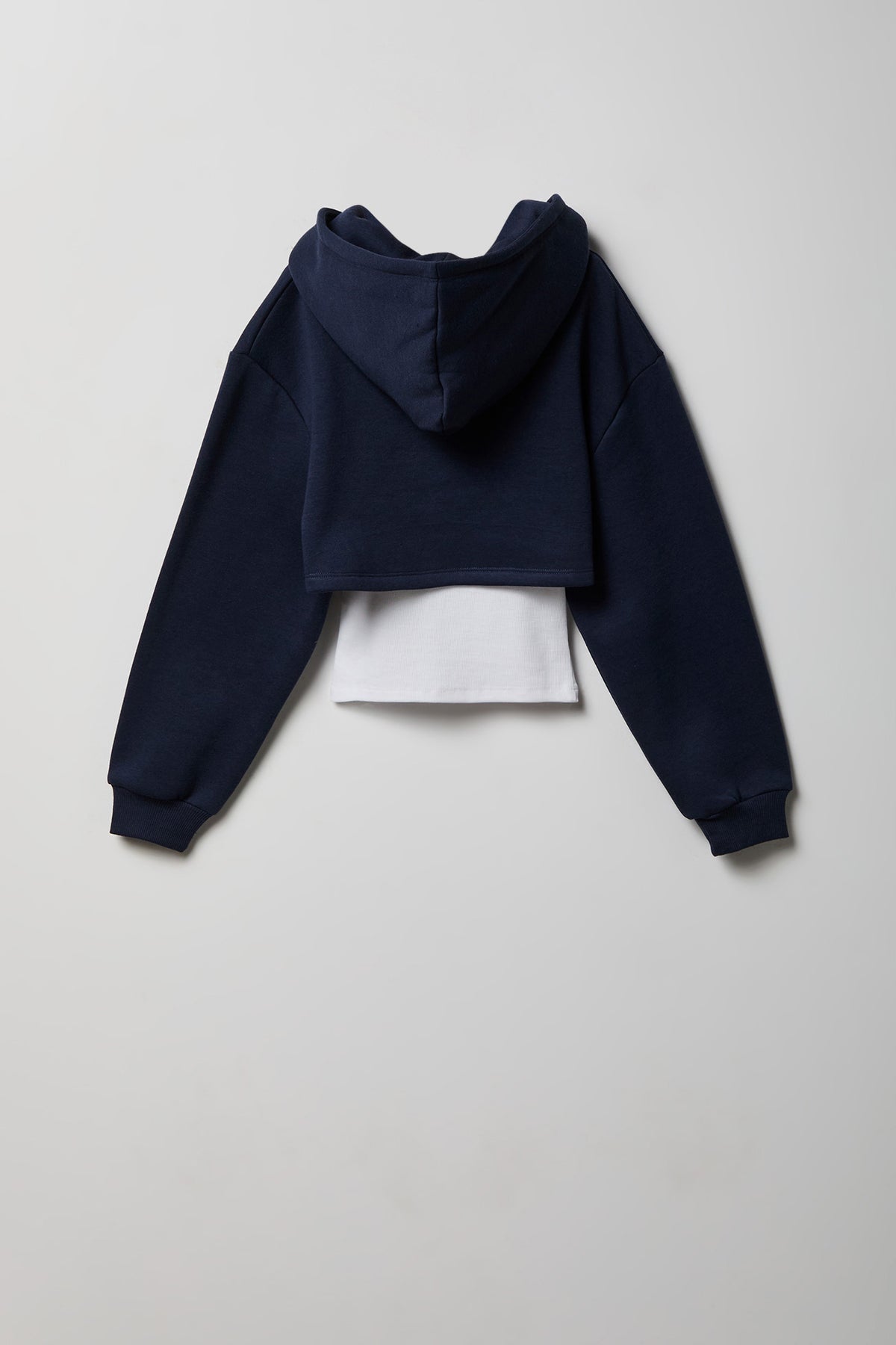 Alt View 2. Girls Graphic Fleece Hoodie & Tank Set - Navy