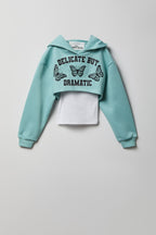 Girls Graphic Fleece Hoodie & Tank Set