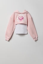 Girls Graphic Fleece Hoodie & Tank Set