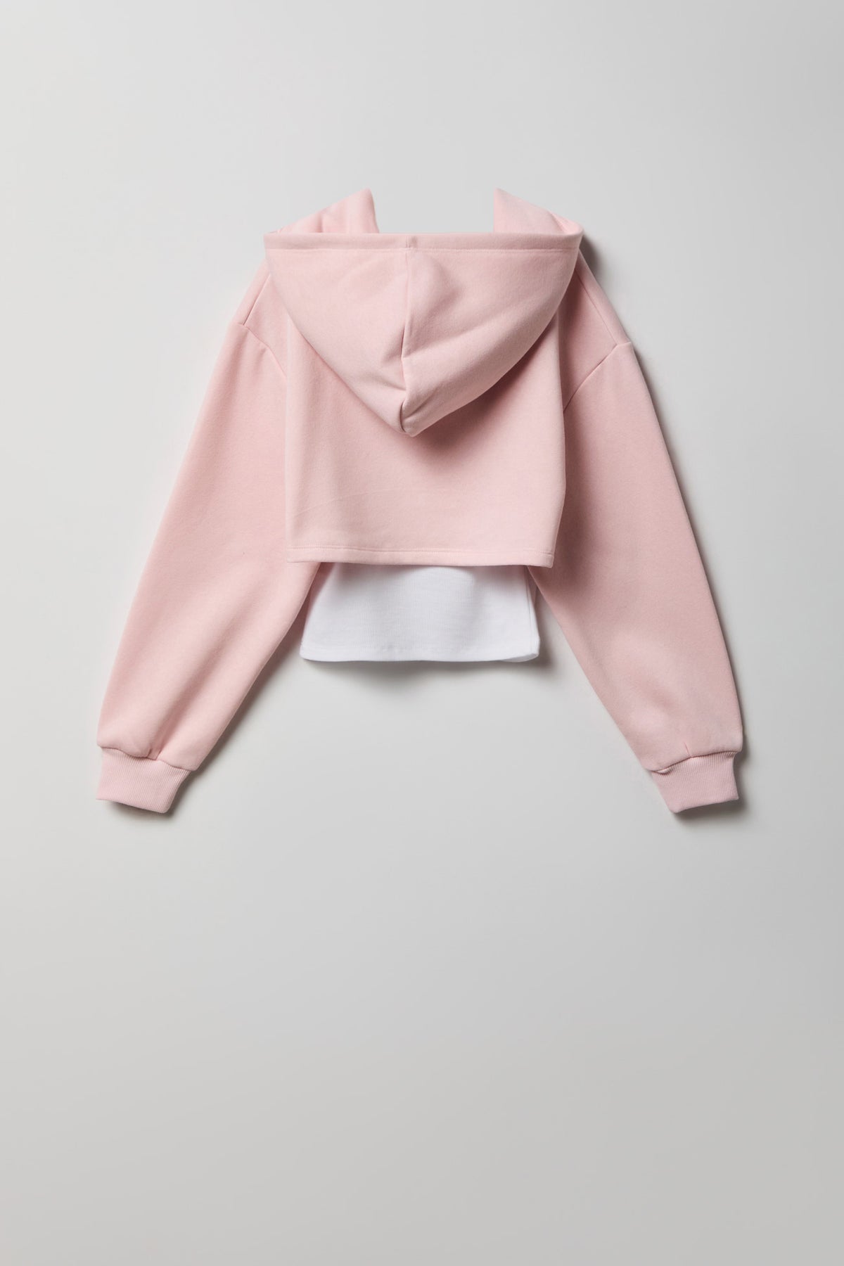 Alt View 2. Girls Graphic Fleece Hoodie & Tank Set - Light Pink