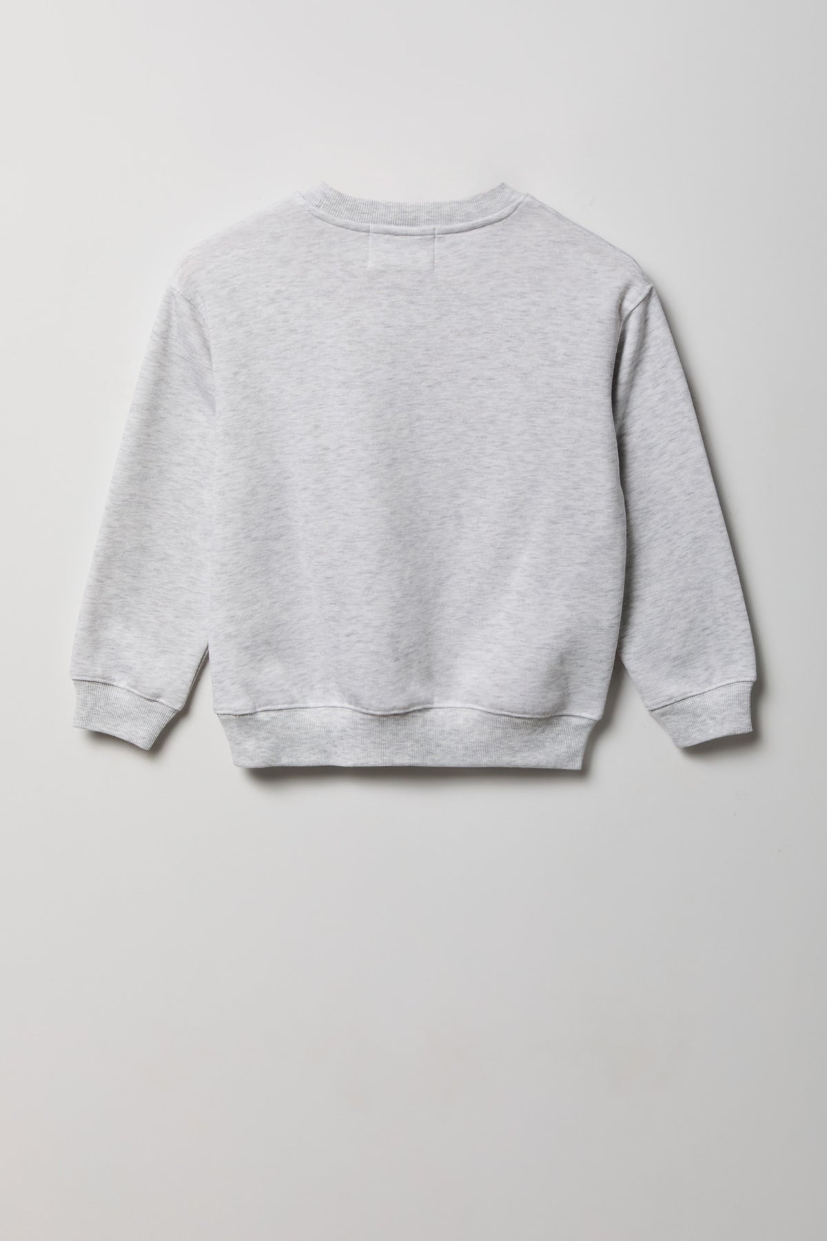 Alt View 2. Girls Oversized Rhinestone Graphic Fleece Sweatshirt - Light Grey
