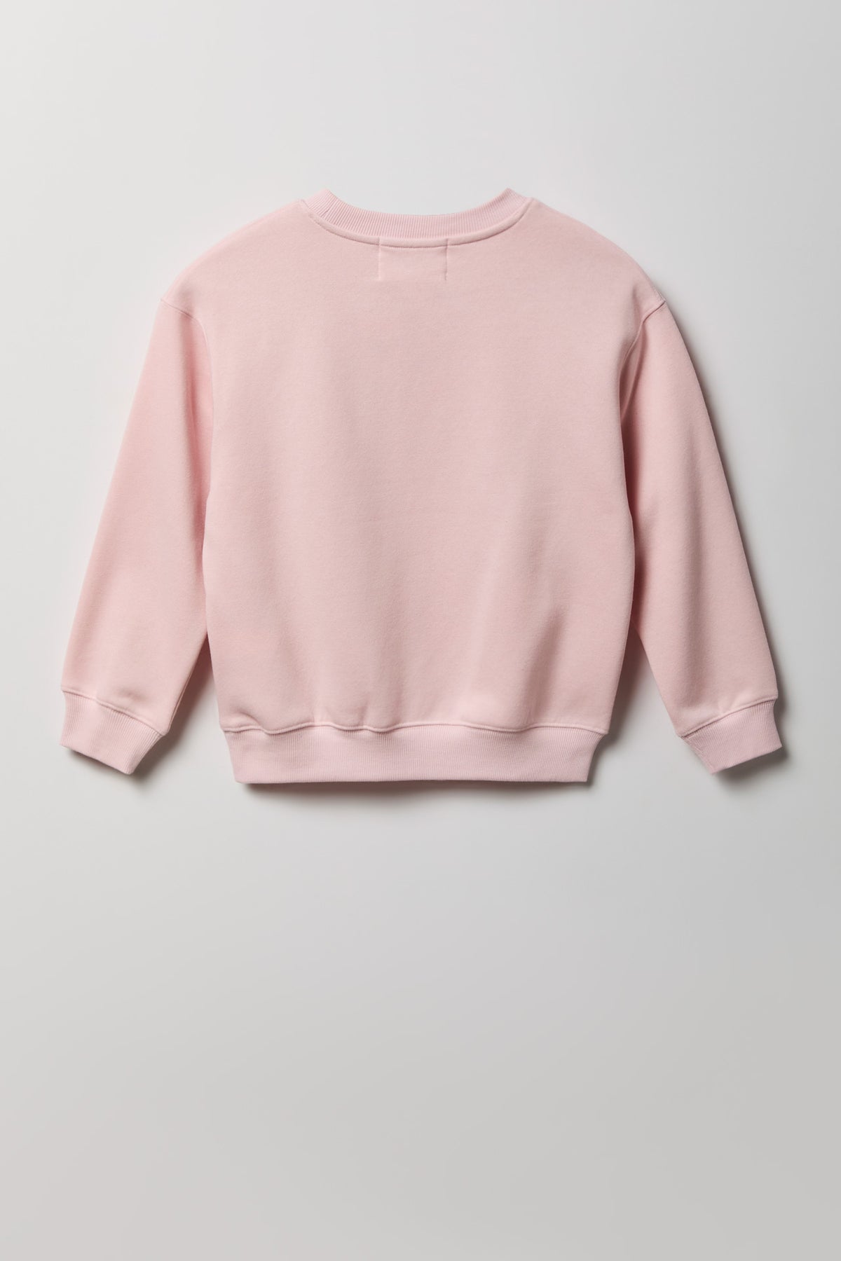 Alt View 2. Girls Oversized Rhinestone Graphic Fleece Sweatshirt - Light Pink