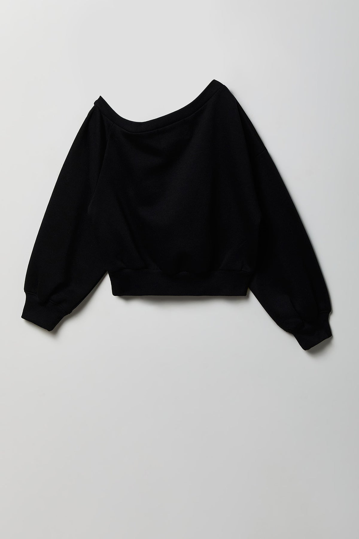 Vue alternative 2. Chandail en molleton à épaule unique pour fille