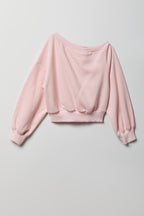 Girls One Shoulder Fleece Sweatshirt