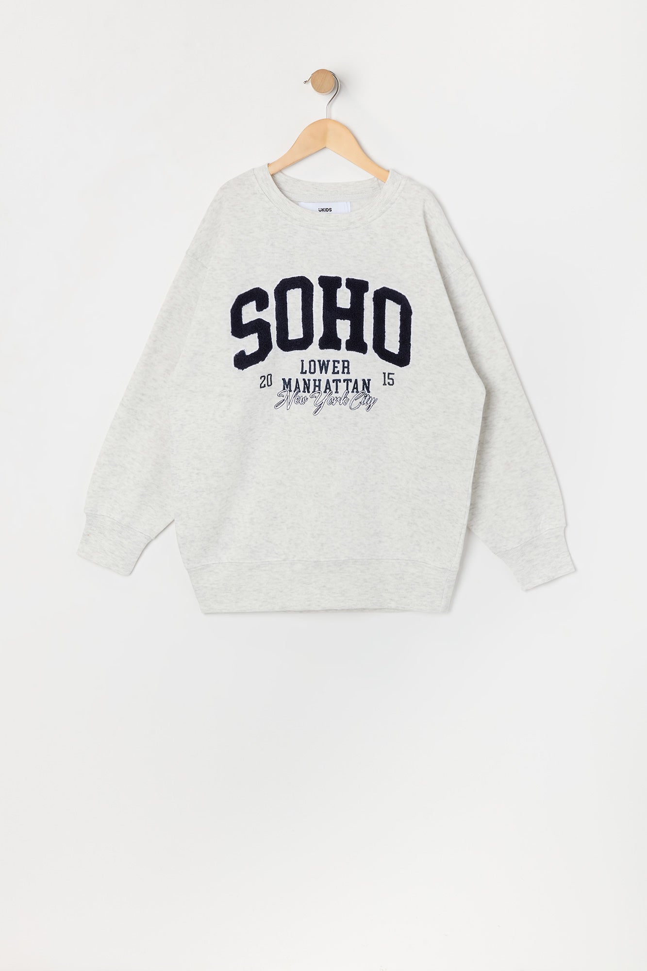 Girls Oversized Soho Chenille Embroidered Fleece Sweatshirt