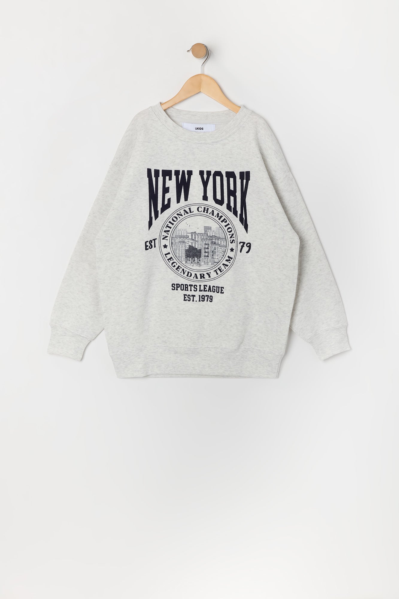 Girls Oversized New York Graphic Fleece Sweatshirt