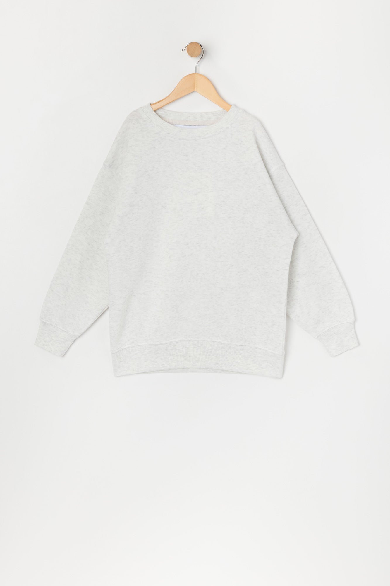 Girls Oversized Solid Fleece Sweatshirt