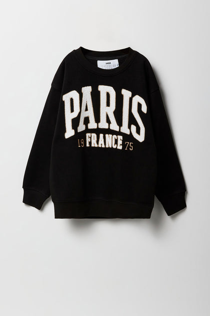 Girls Oversized City Chenille Embroidered Sweatshirt