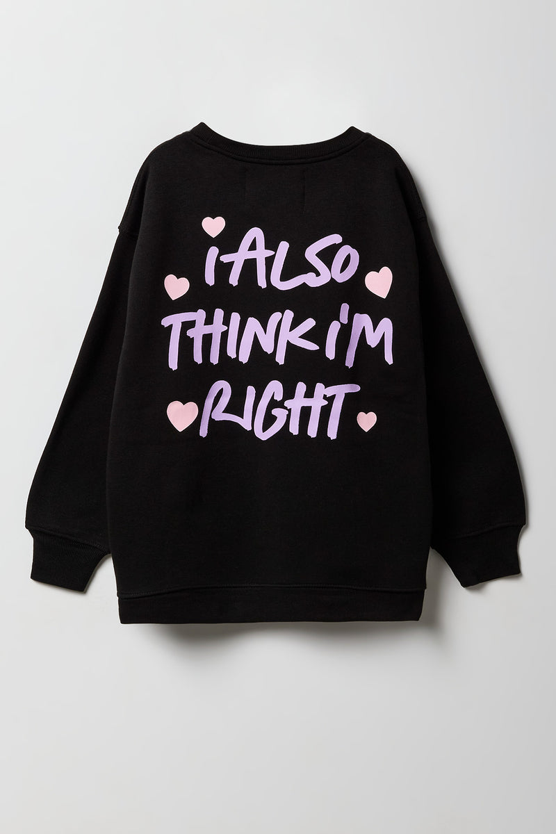 Graphic Oversized Fleece Sweatshirt