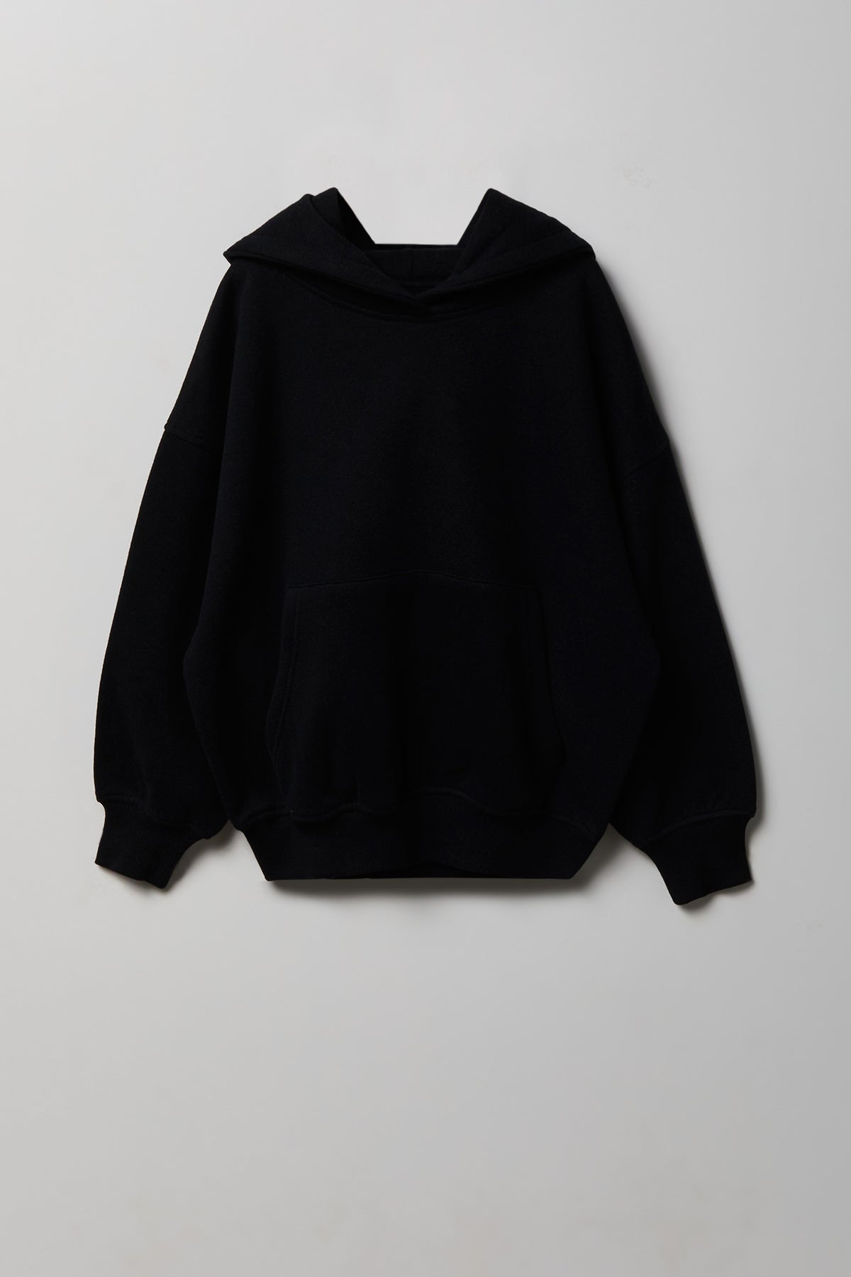 Girls Luxe Fleece Boxy Hoodie - Black