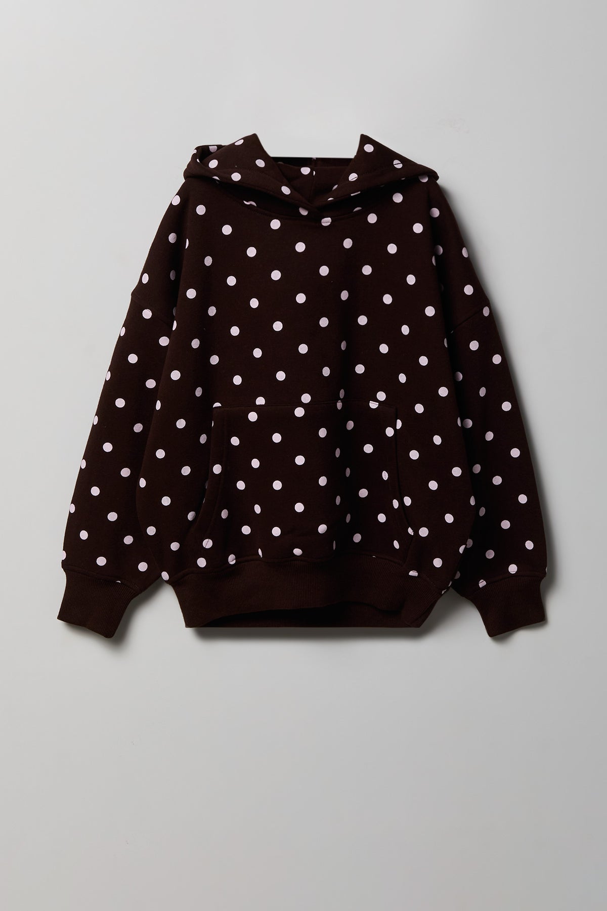 Alt View 2. Girls Luxe Fleece Boxy Hoodie - Brown