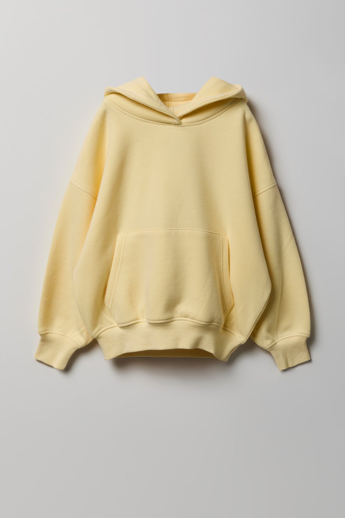 Girls Luxe Fleece Boxy Hoodie - Pale Yellow