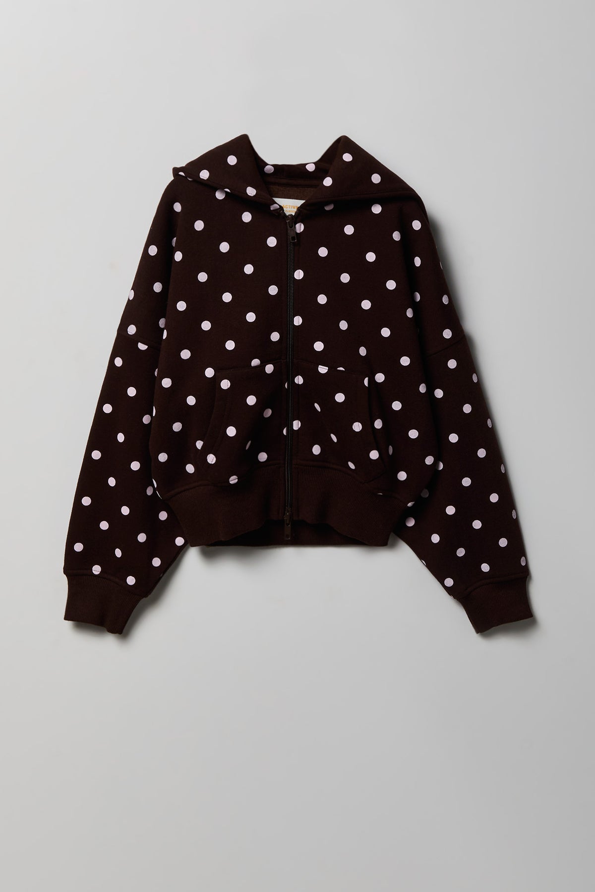 Girls Luxe Fleece Zip-Up Hoodie - Brown