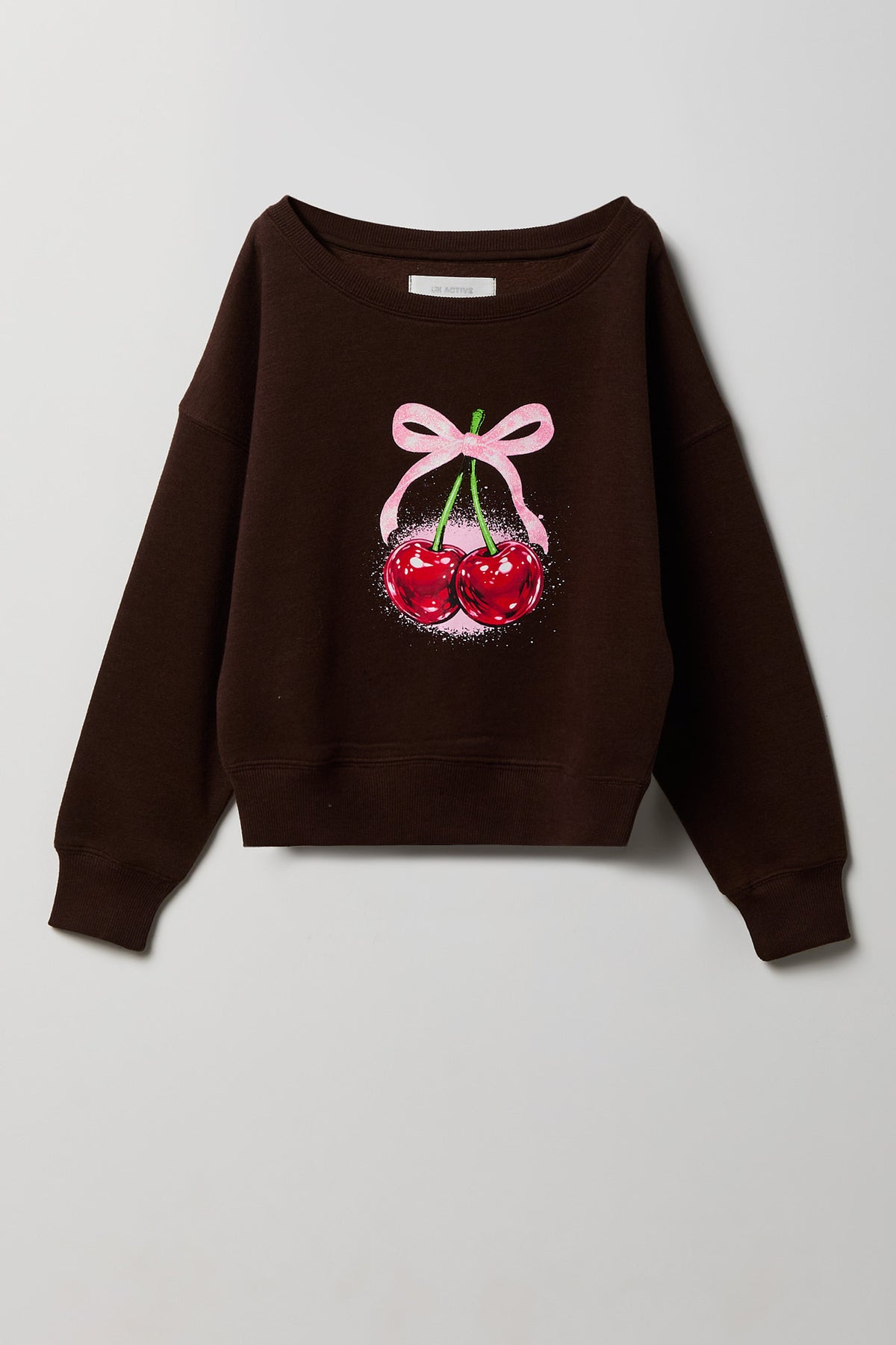 Girls Graphic Fleece Sweatshirt - Brown