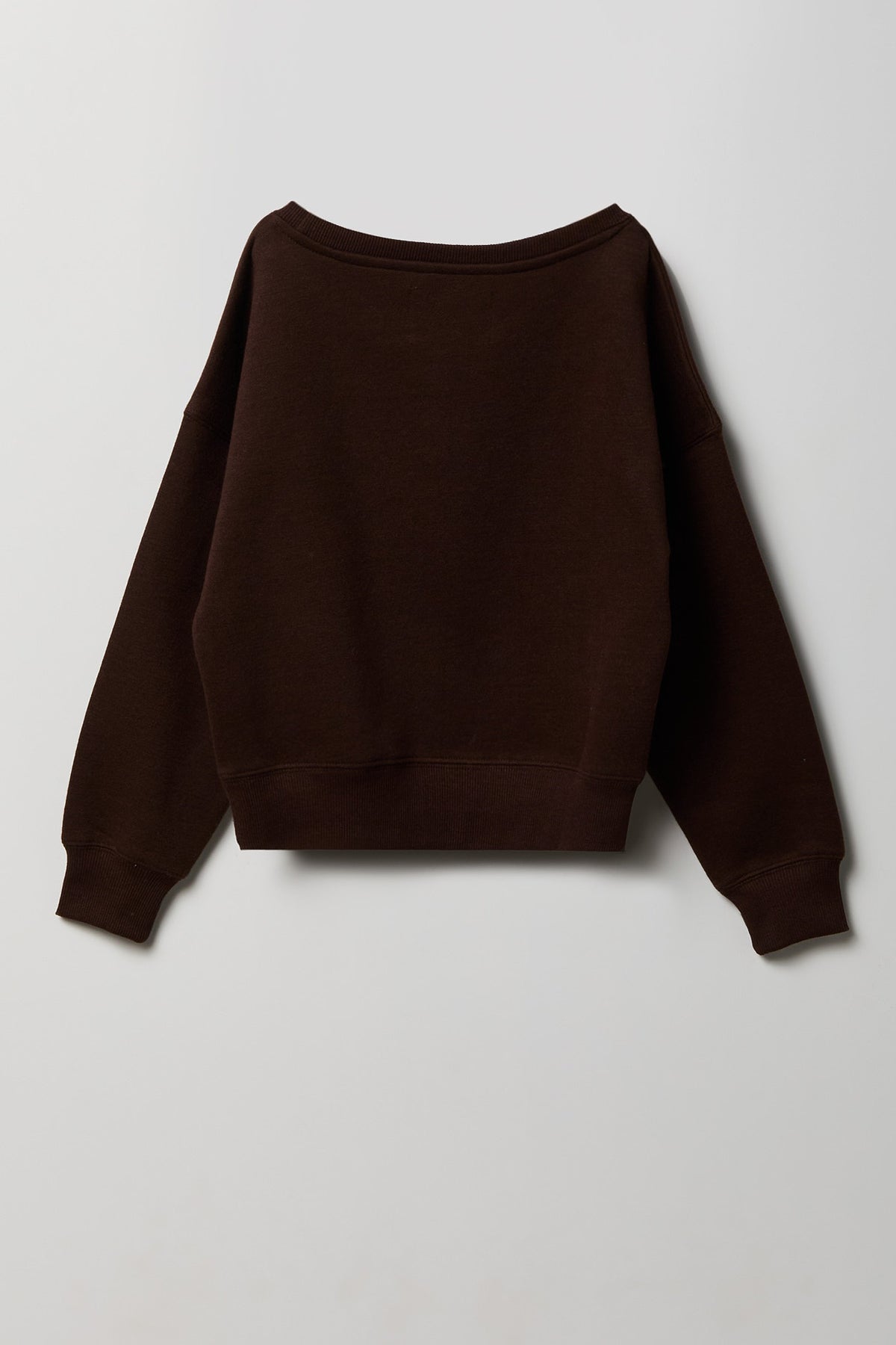 Alt View 2. Girls Graphic Fleece Sweatshirt - Brown