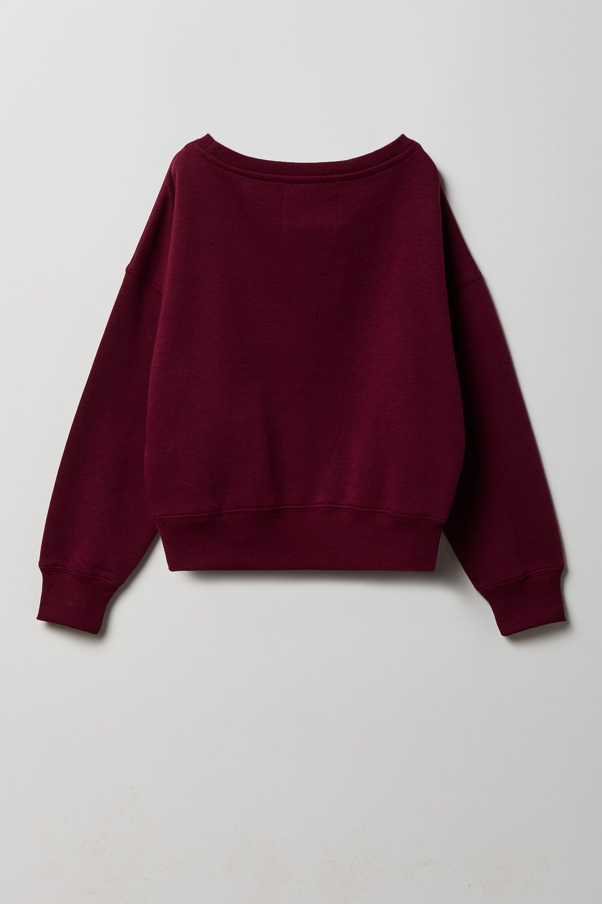 Alt View 2. Girls Graphic Fleece Sweatshirt - Burgundy
