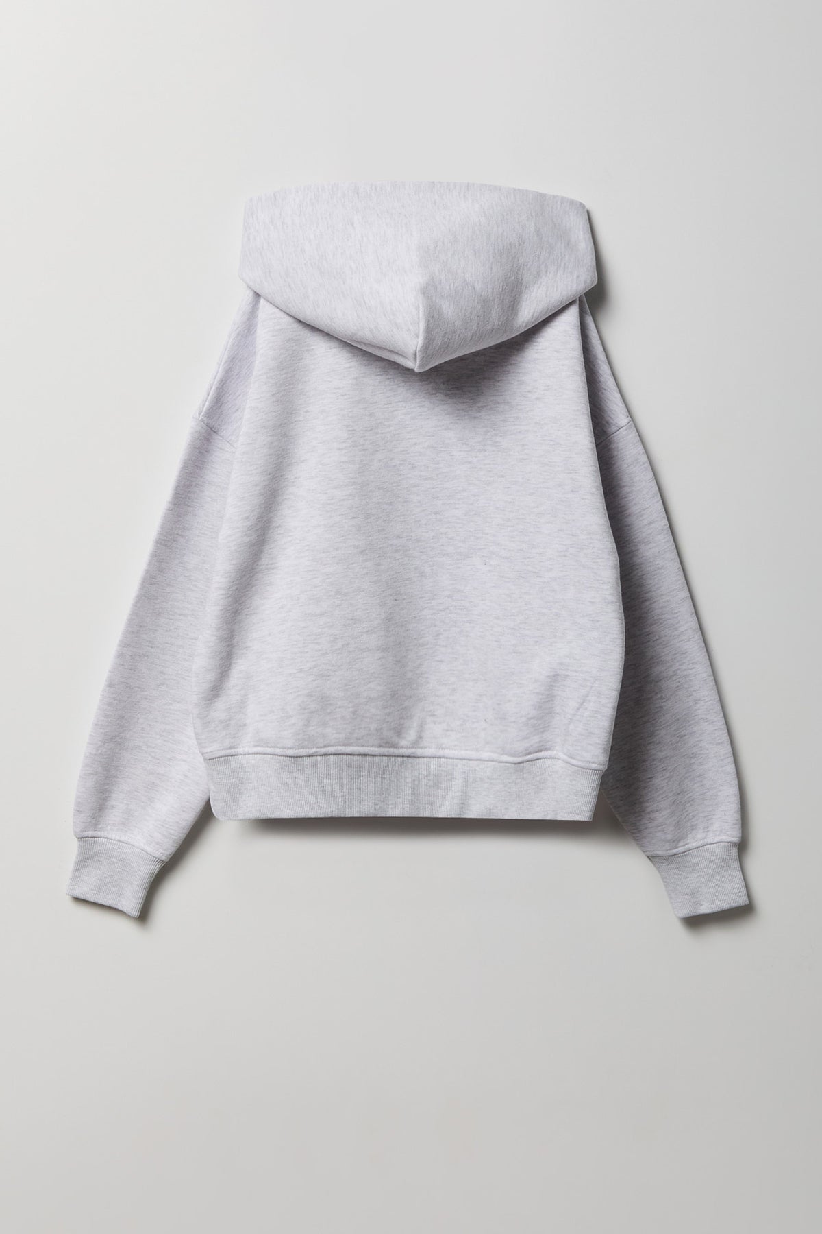 Alt View 2. Girls Luxe Fleece Boxy Hoodie - Light Grey