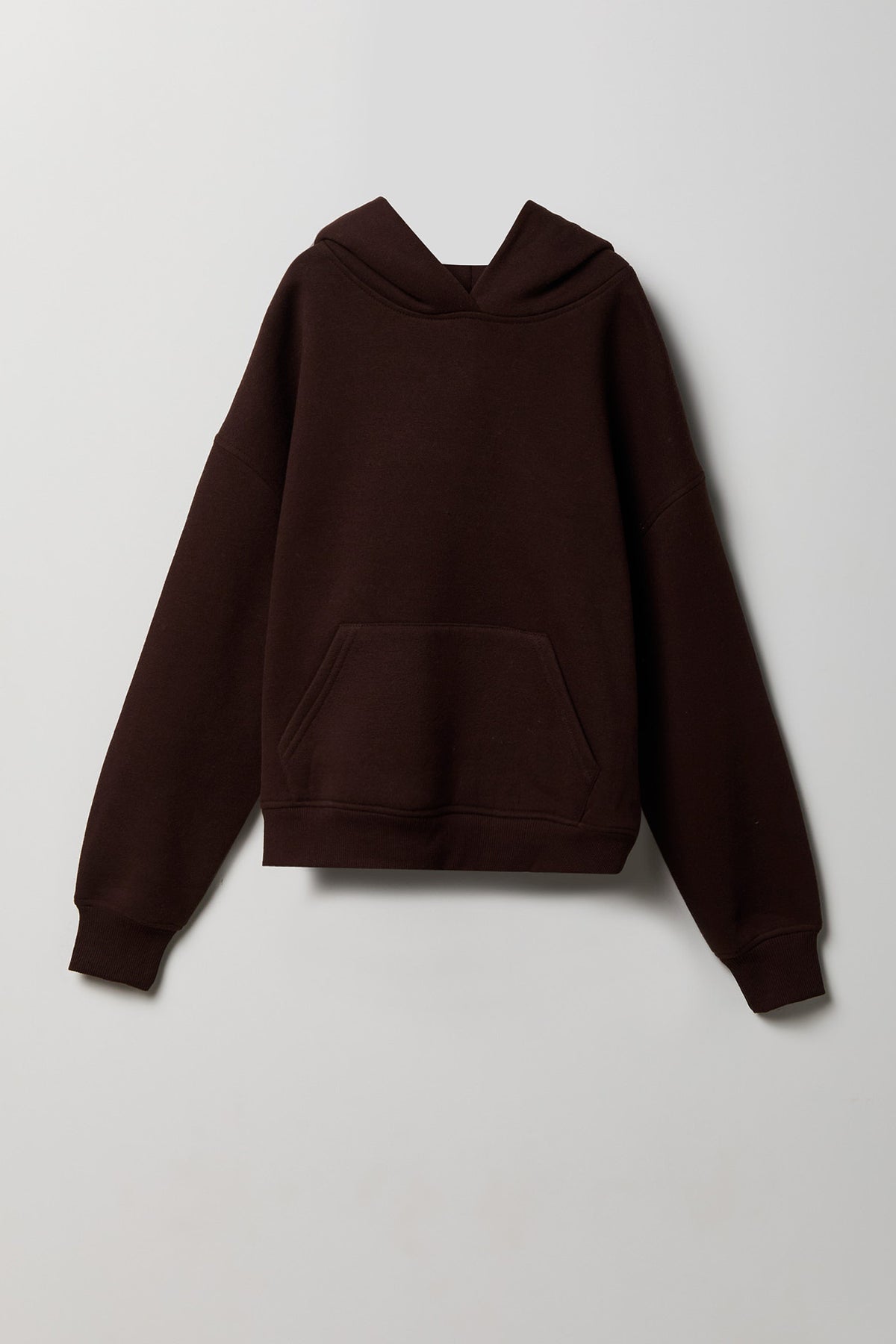 Girls Luxe Fleece Boxy Hoodie - Brown