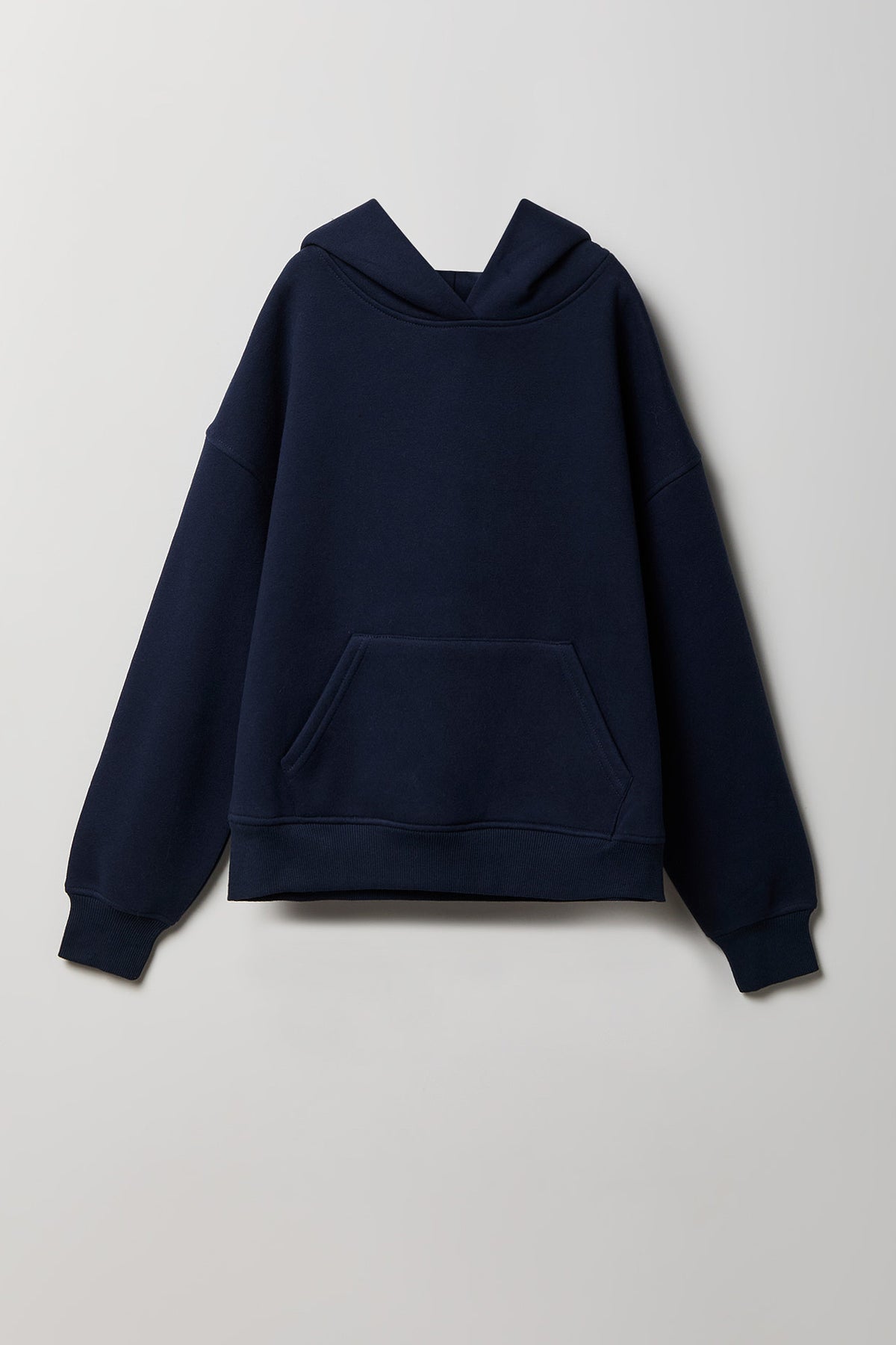 Girls Luxe Fleece Boxy Hoodie - Navy