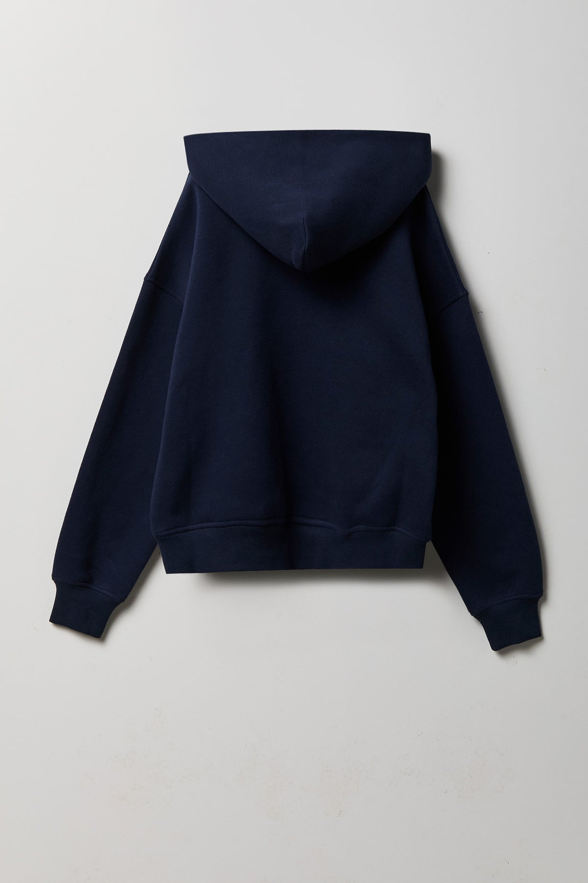 Alt View 2. Girls Luxe Fleece Boxy Hoodie - Navy