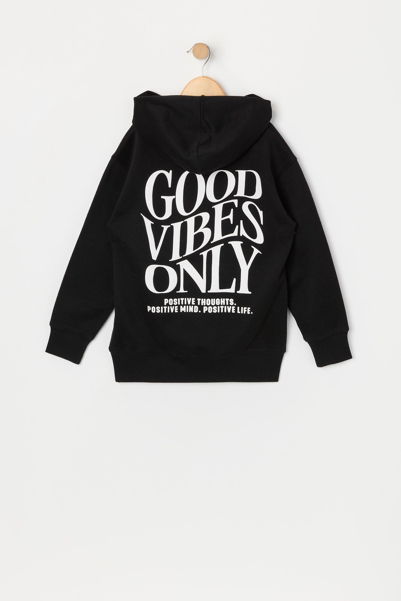 Girls Good Vibes Only Graphic Fleece Hoodie
