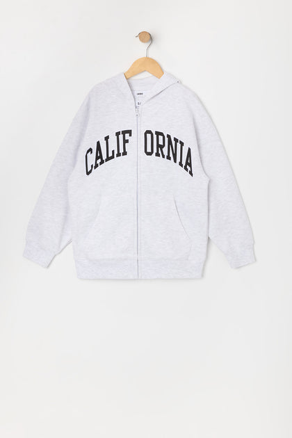 Girls California Embroidered Zip-Up Fleece Hoodie