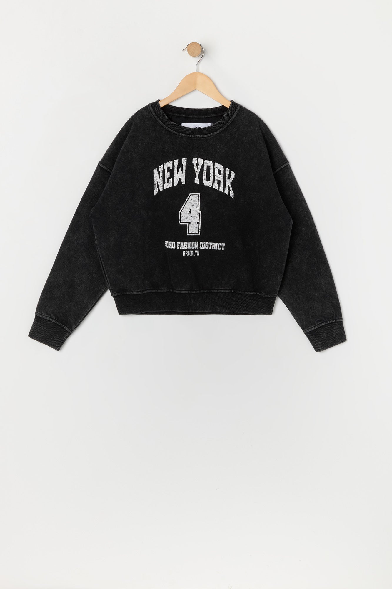 Girls New York Graphic Washed Fleece Sweatshirt