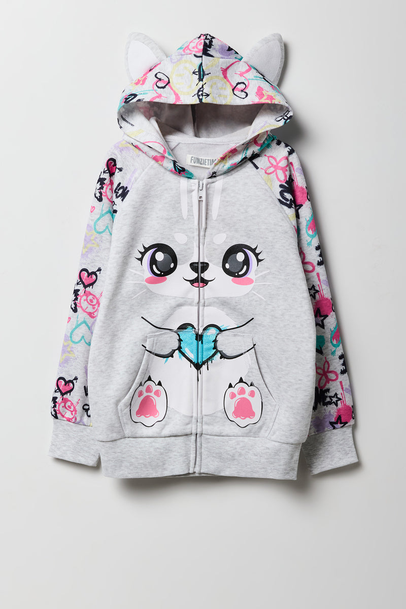 Haut à capuchon Chat pour fille