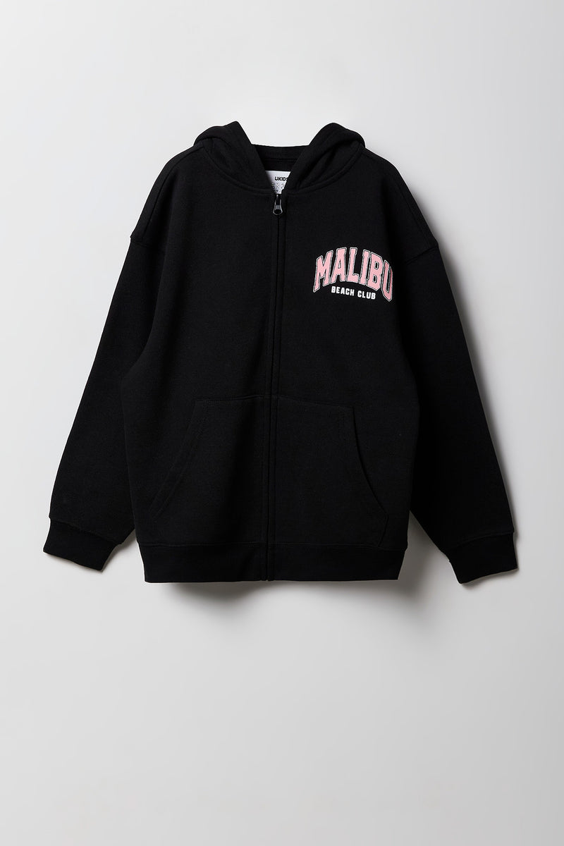 Haut à capuchon en molleton surdimensionné à motif pour filles