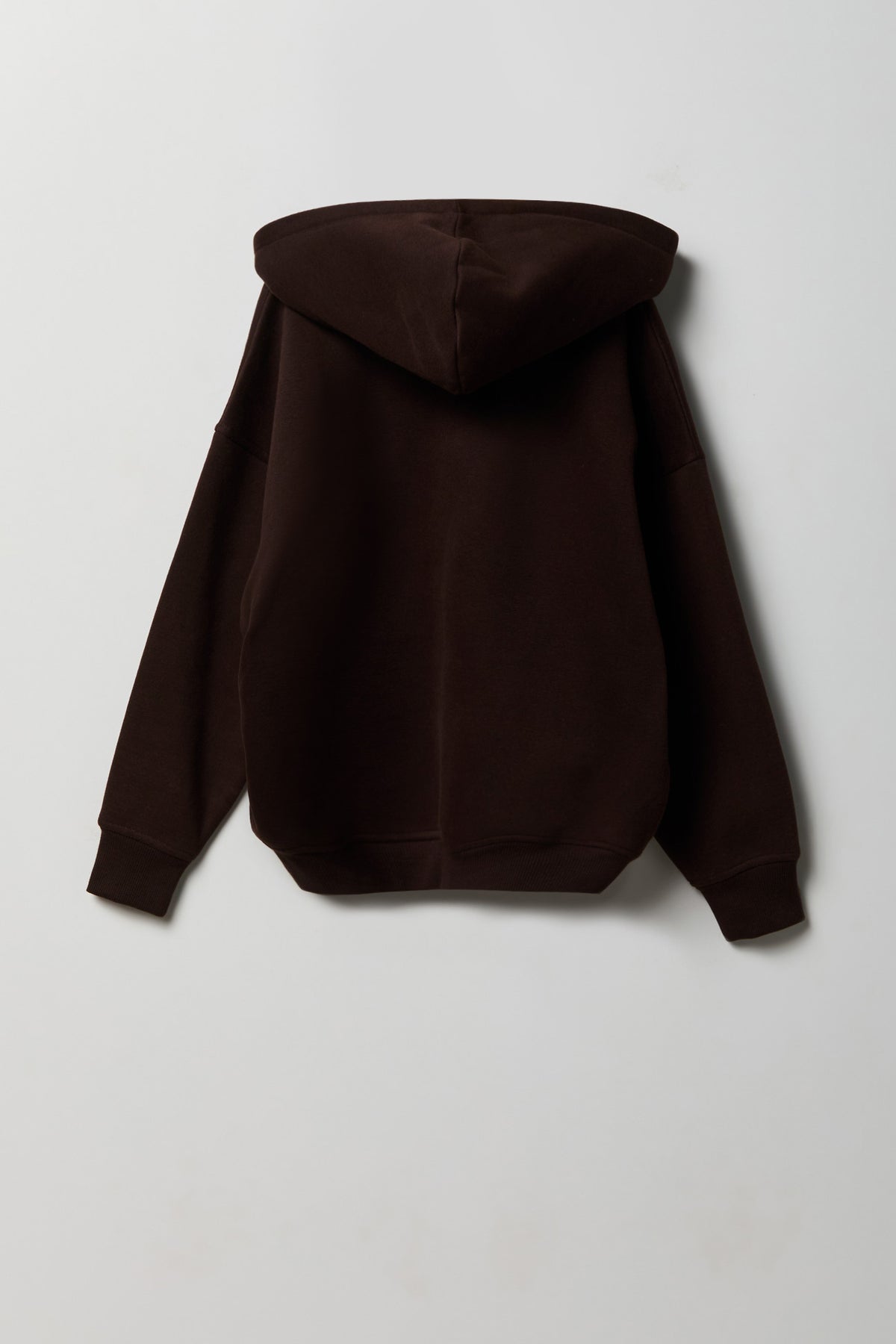 Alt View 2. Girls Luxe Fleece Boxy Hoodie - Brown