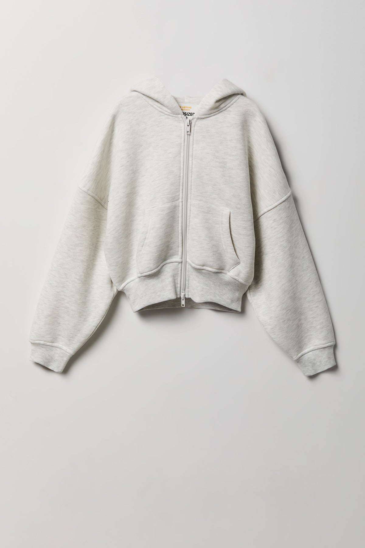 Haut surdimensionné à capuchon en molleton de luxe avec fermeture à glissière pour fille