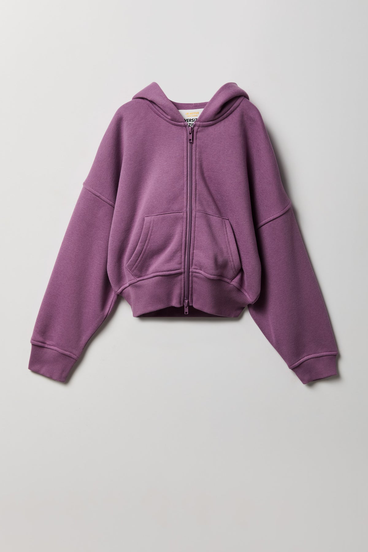 Girls Luxe Fleece Oversized Zip Hoodie - Purple