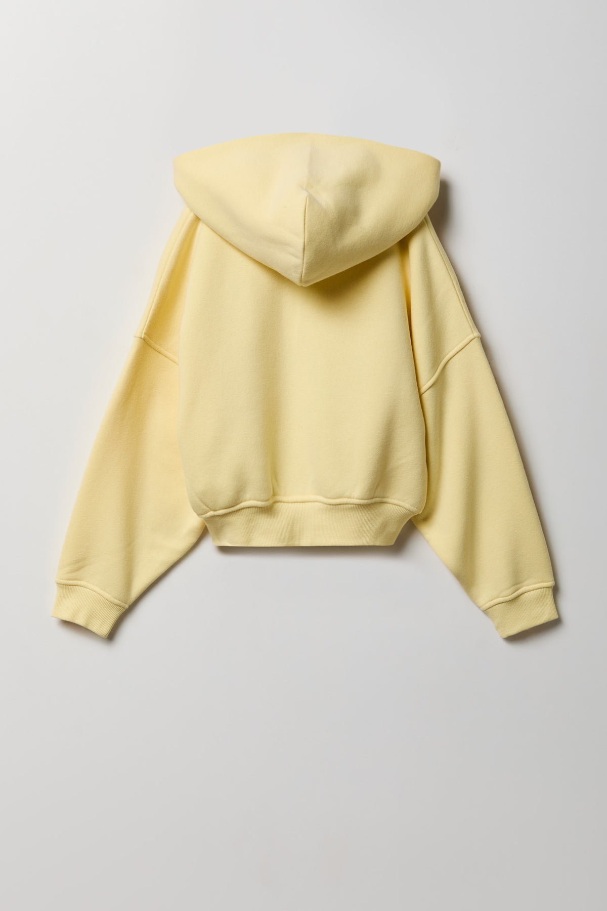 Alt View 2. Girls Luxe Fleece Oversized Zip Hoodie - Pale Yellow