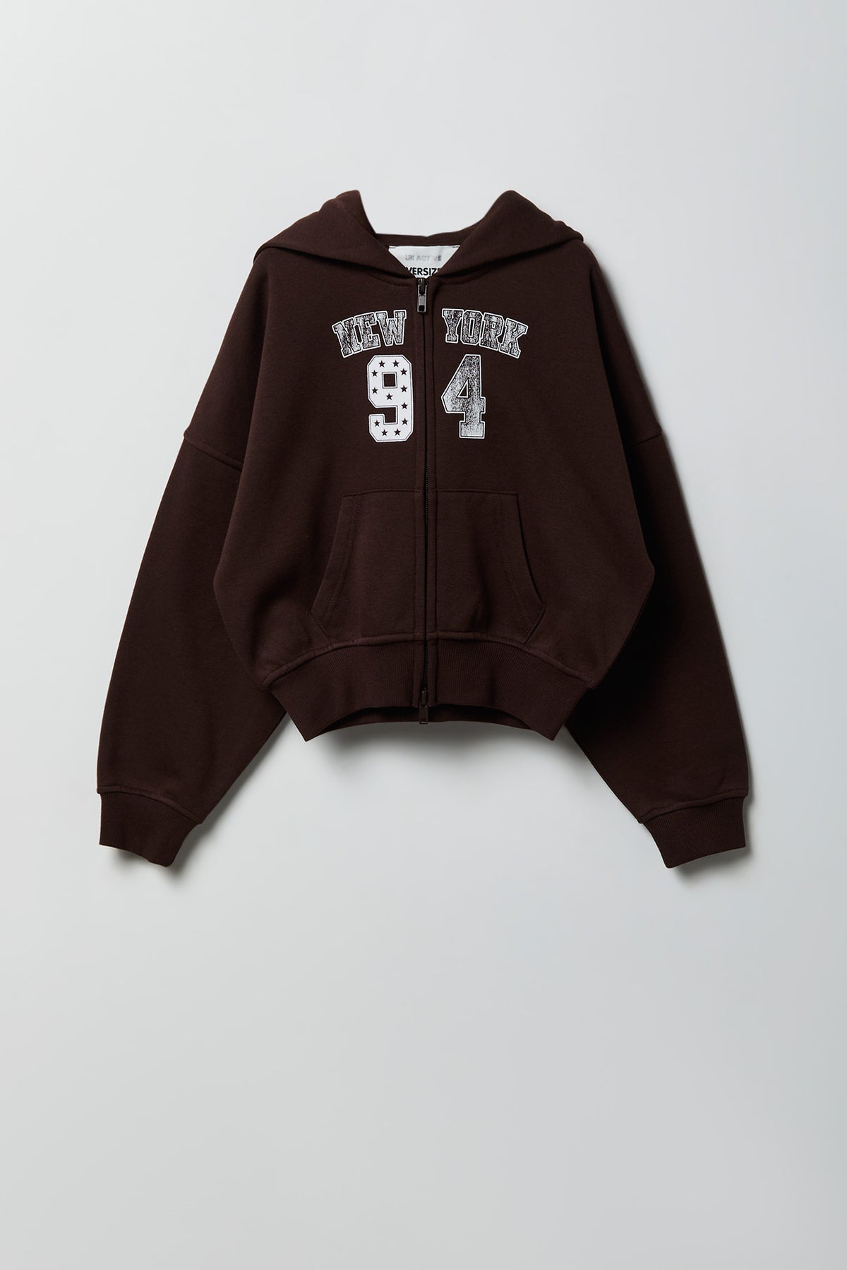 Girls Zip-Up Fleece Hoodie - Brown