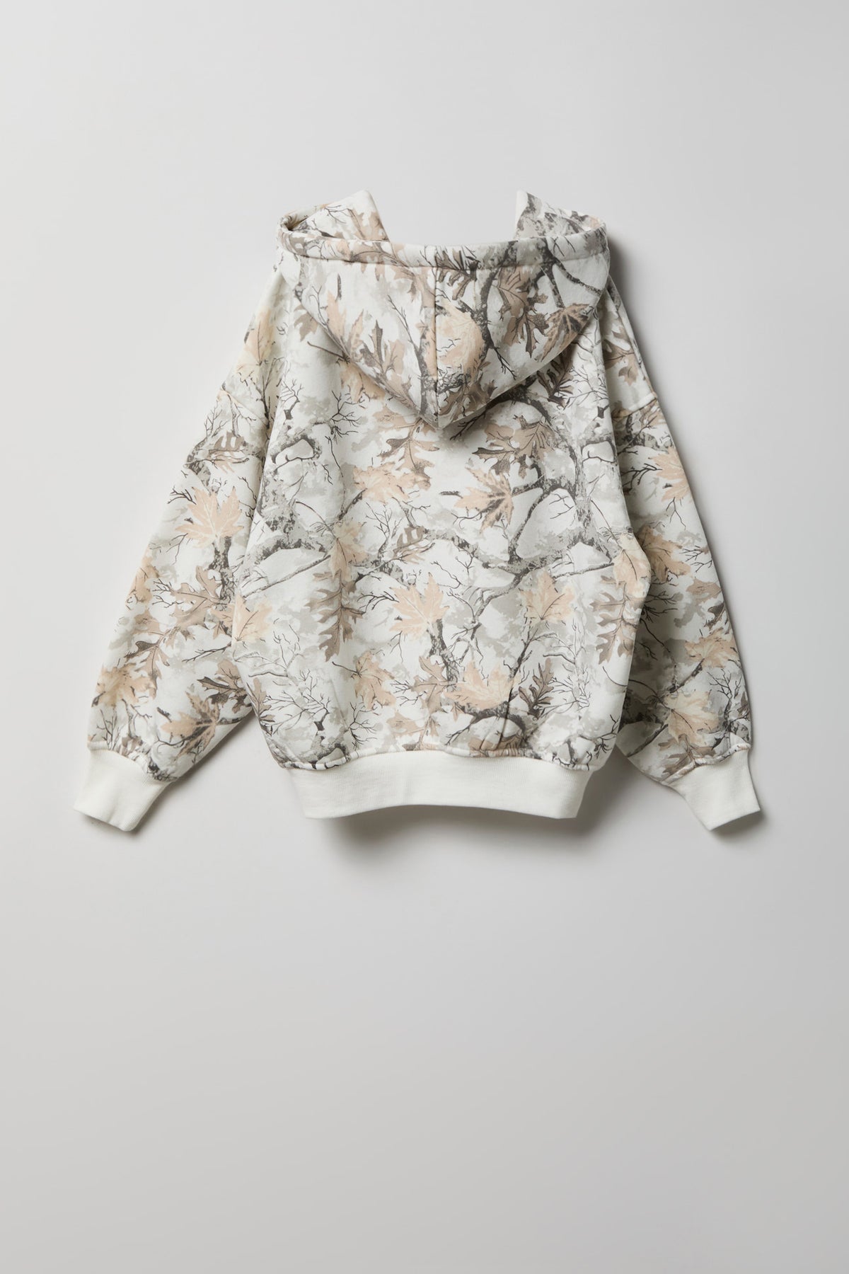 Vue alternative 2. Haut carré à capuchon en molleton avec motif camouflage pour fille