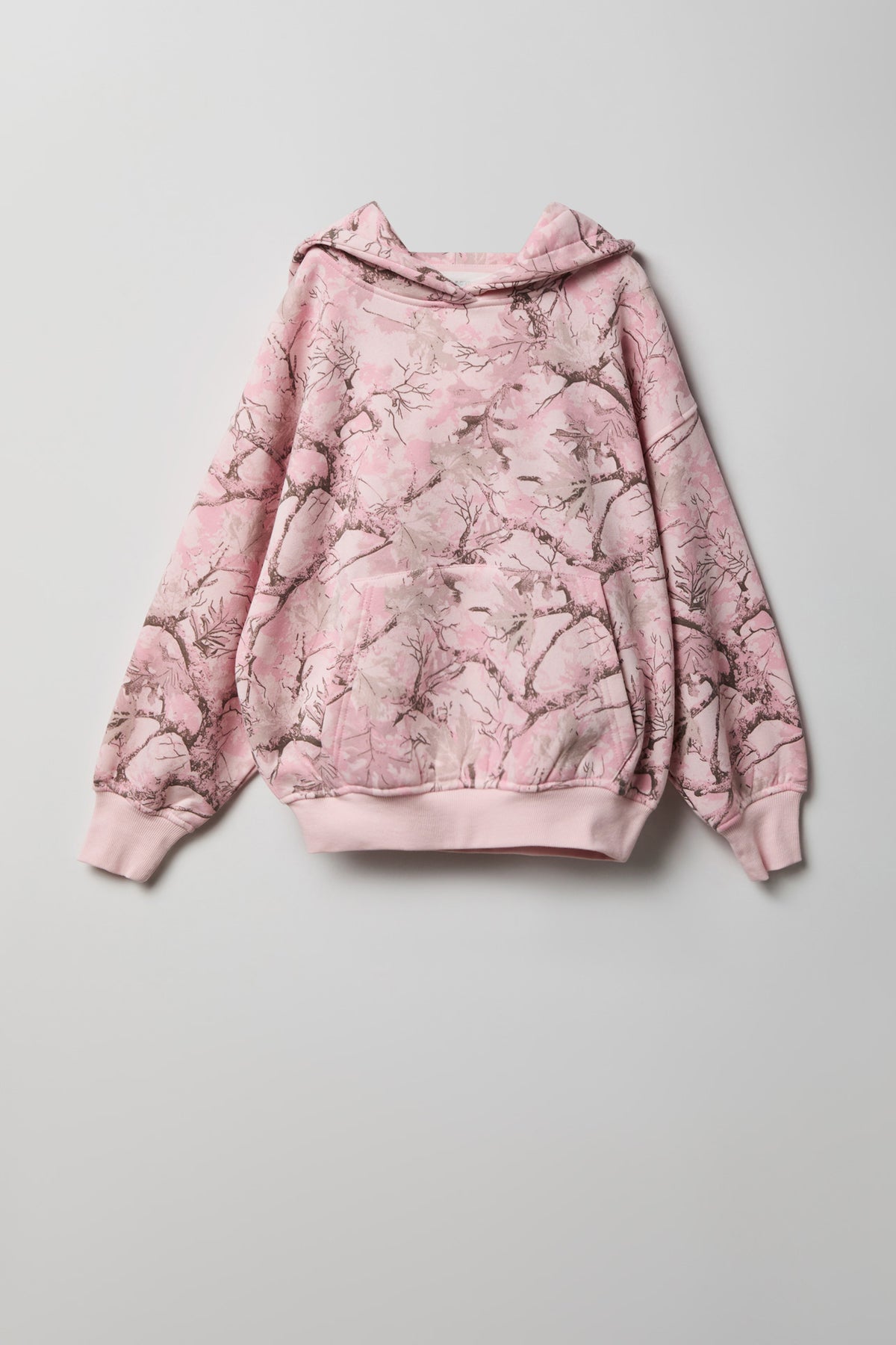 Haut carré à capuchon en molleton avec motif camouflage pour fille