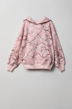 Haut carré à capuchon en molleton avec motif camouflage pour fille