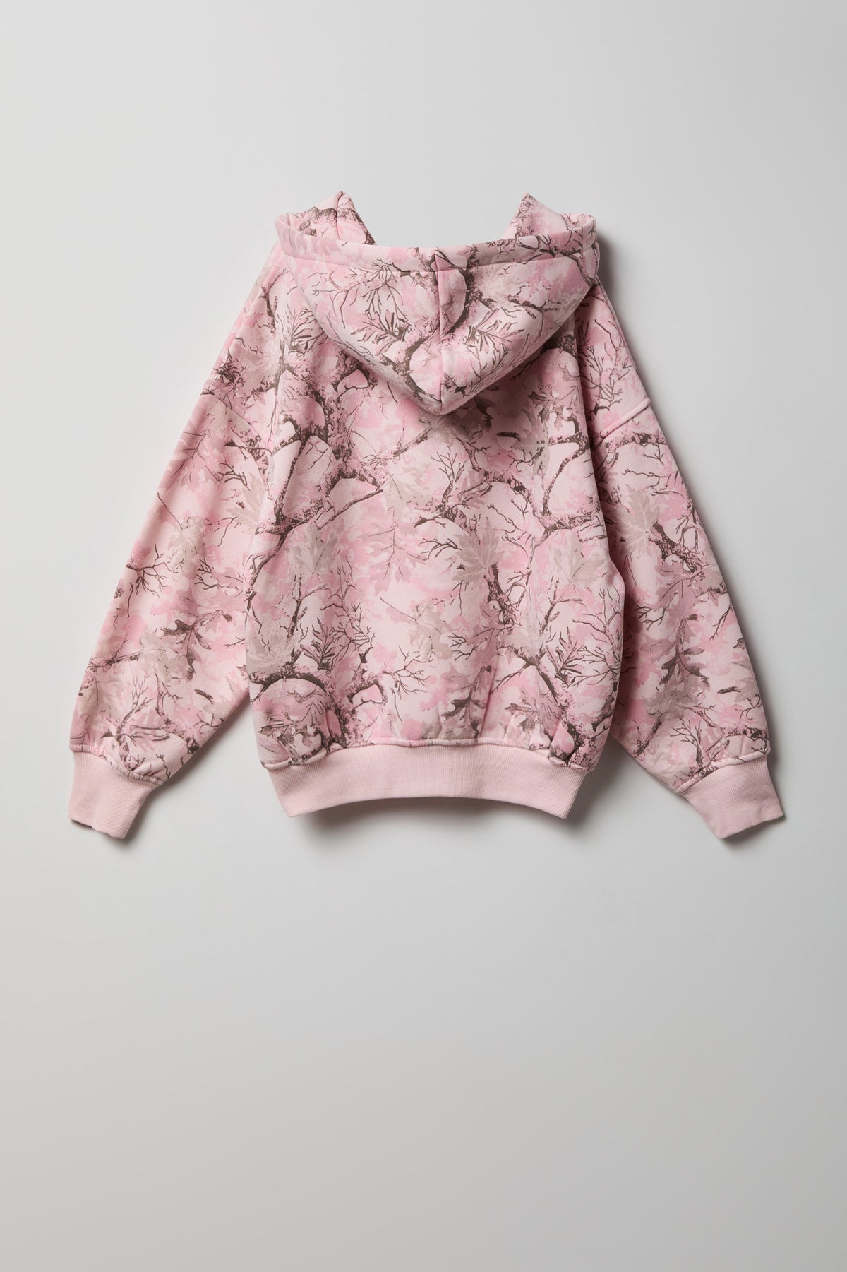 Vue alternative 2. Haut carré à capuchon en molleton avec motif camouflage pour fille
