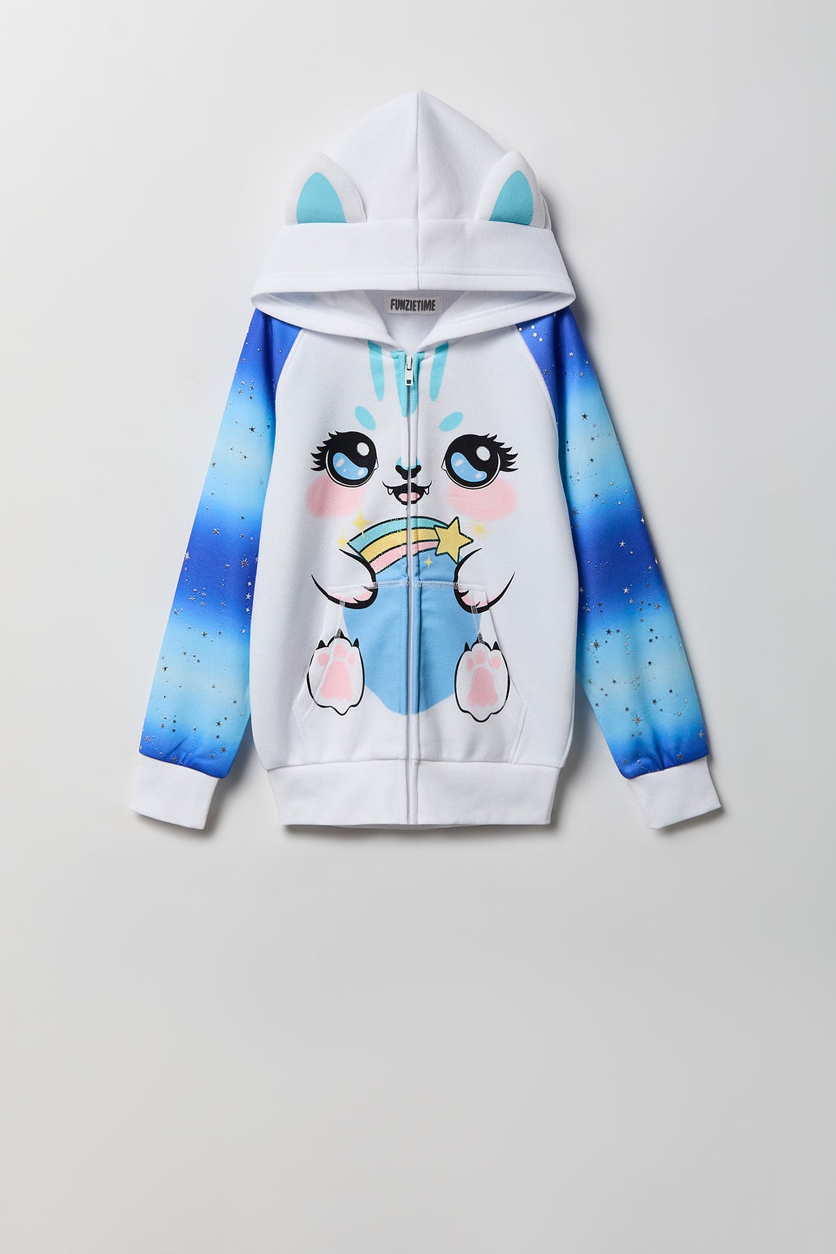 Haut à capuchon avec imprimé Lapin 3D pour fille