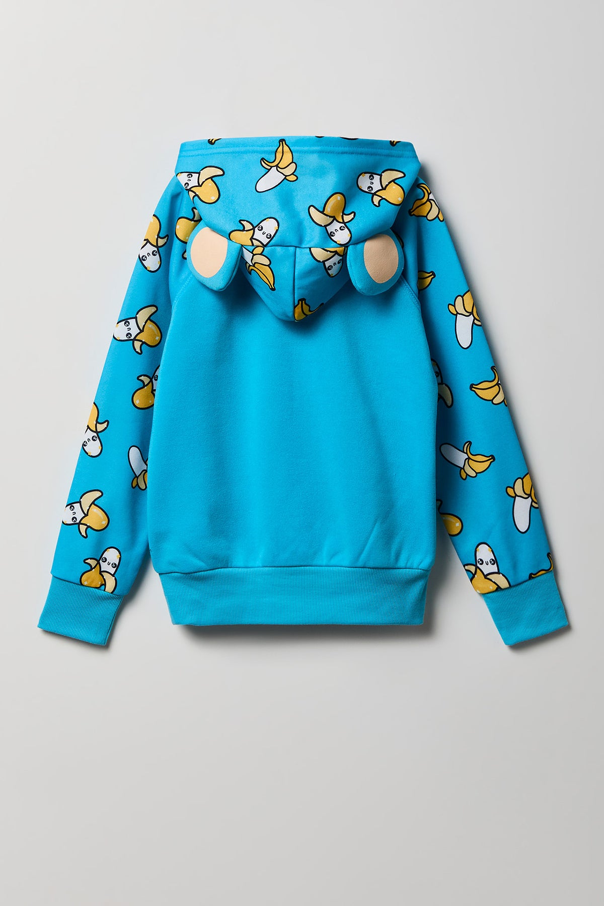 Alt View 3. Girls 3D Monkey Character Hoodie - Aqua
