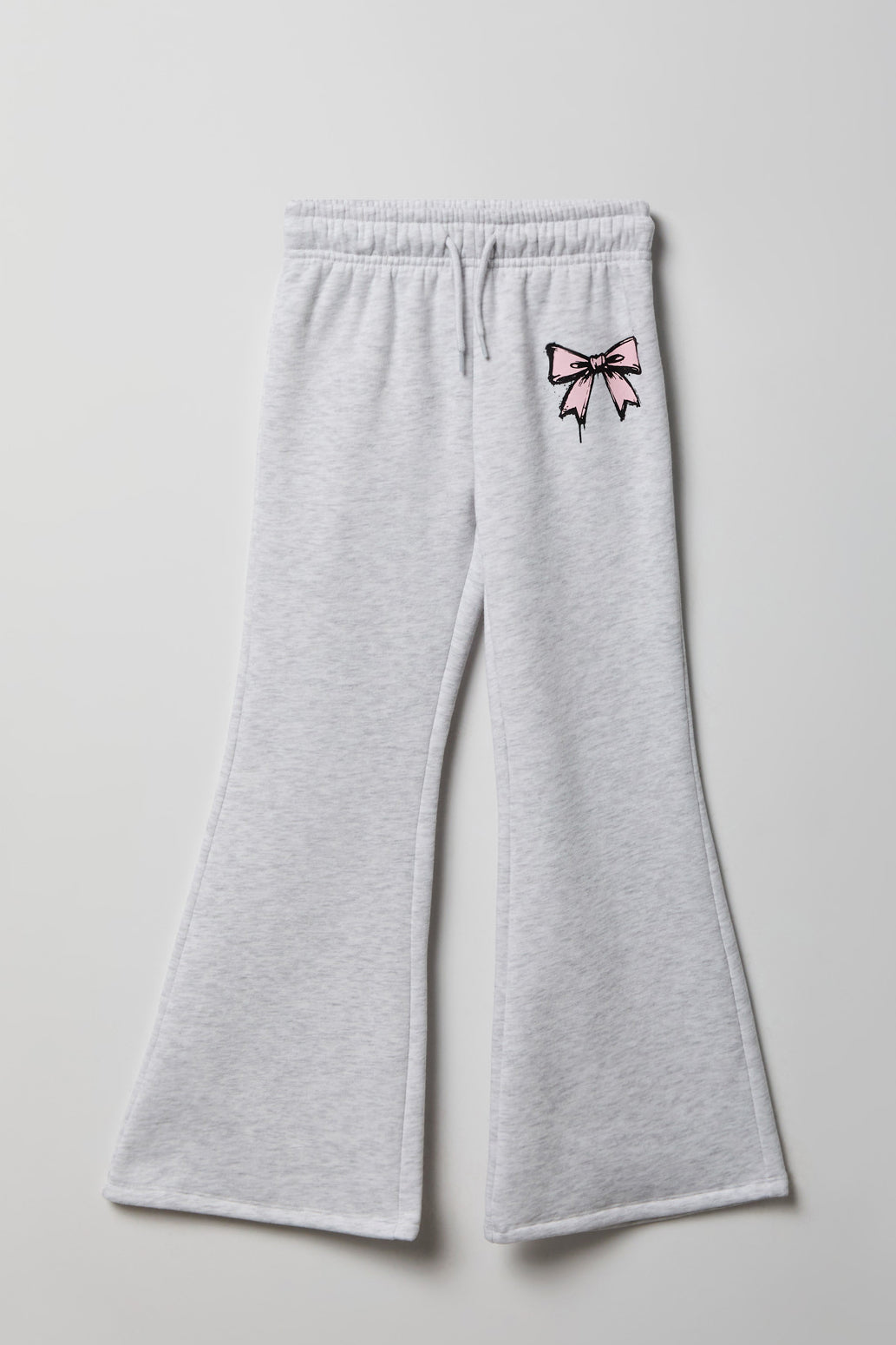 Pantalon d'entraînement à jambe évasée en molleton avec motif brodé pour fille