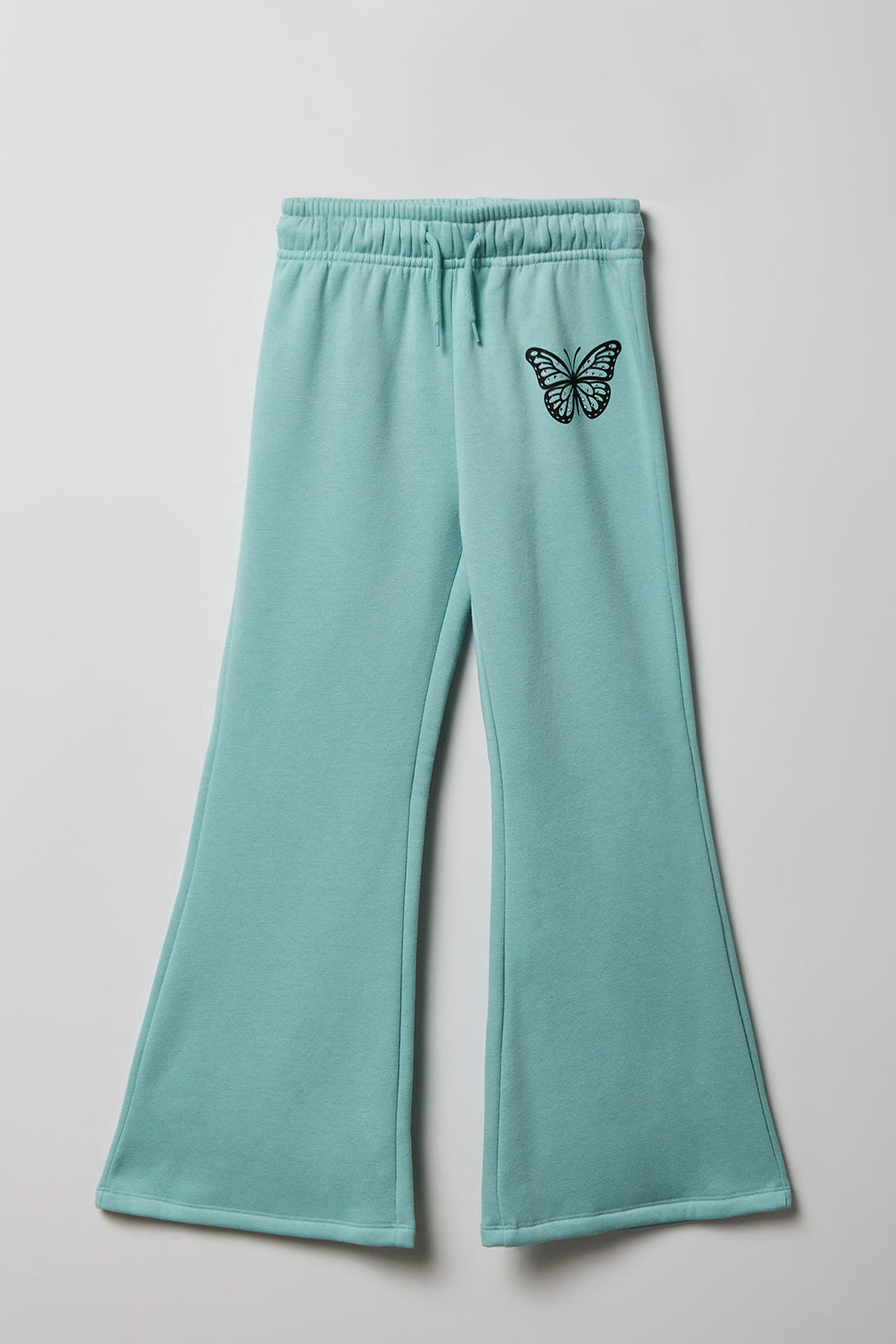 Pantalon d'entraînement à jambe évasée en molleton avec motif brodé pour fille