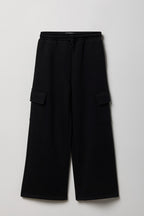 Girls Fleece Wide Leg Cargo Sweatpant