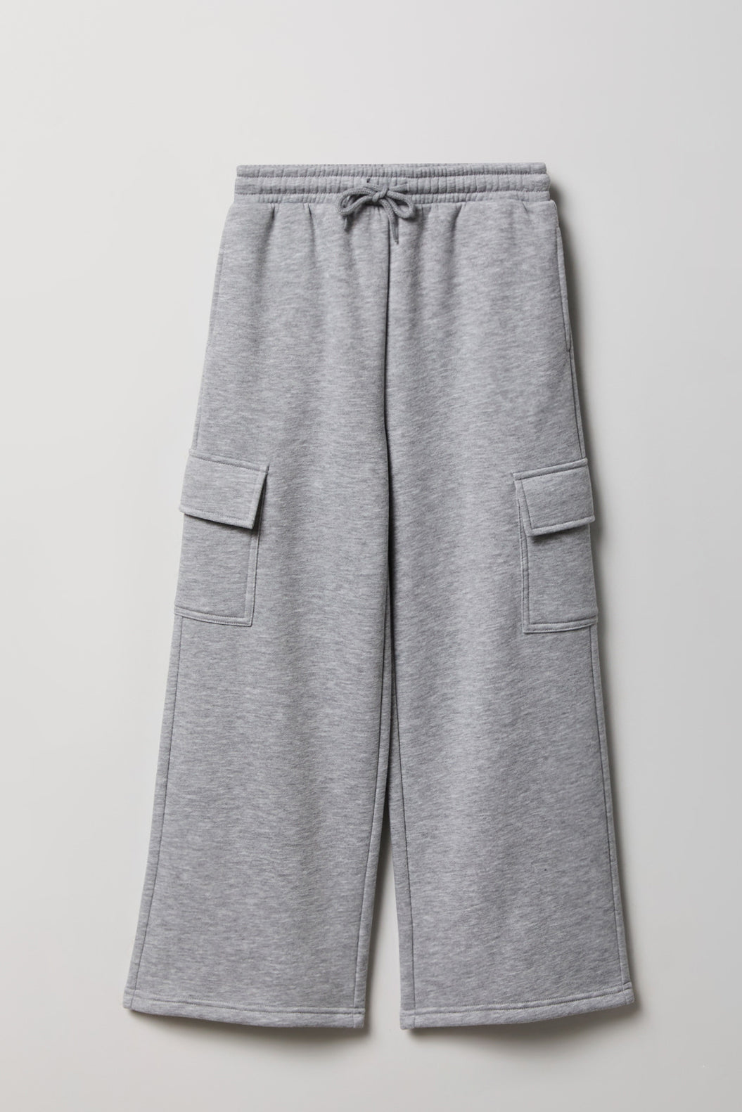 Pantalon d'entraînement cargo à jambe large en molleton pour fille