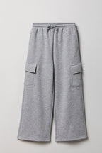 Pantalon d'entraînement cargo à jambe large en molleton pour fille